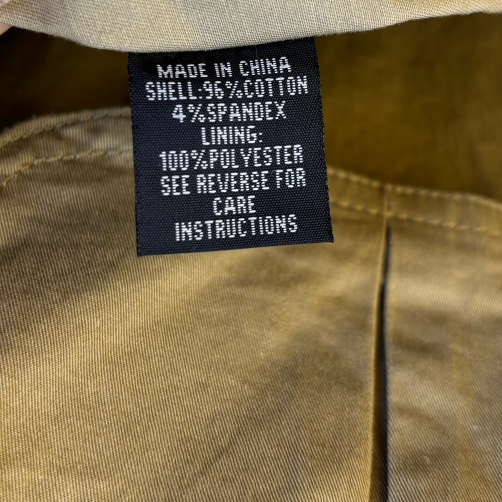 J. Peterman English Barn Coat Light Beige w/multiple pockets zip & button front - Picture 10 of 14